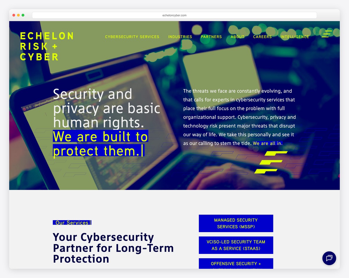 echelon risk + cyber website example