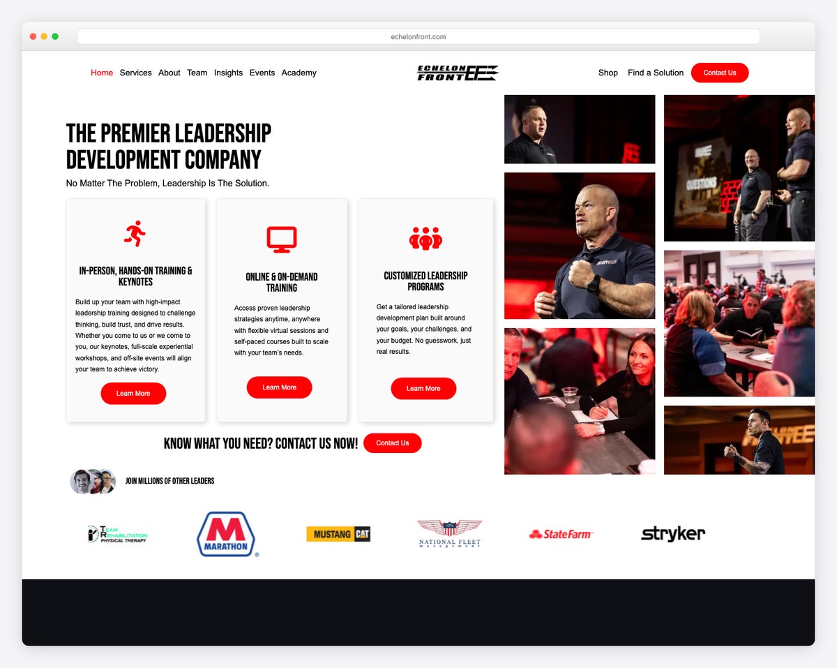 echelon front website example
