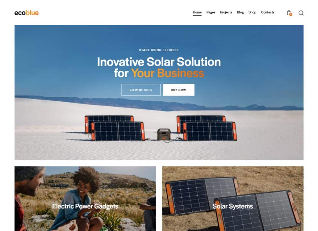 EcoBlue | Power Station & Solar Kits WordPress Theme
