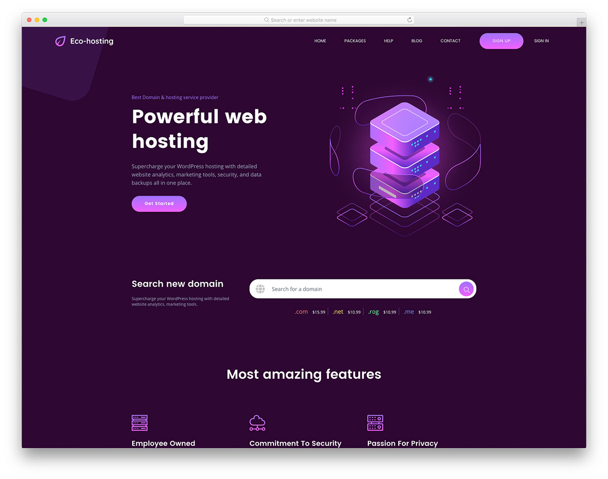 EcoHosting Free Template