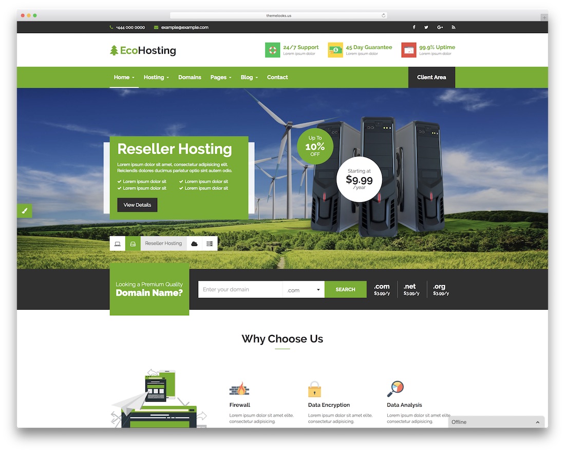 ecohosting HTML web hosting website template