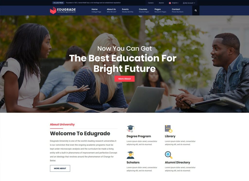 Edugrade | Education WordPress Theme