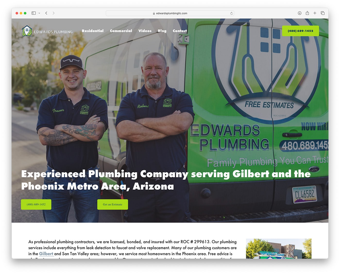 Edwards Plumbing website example