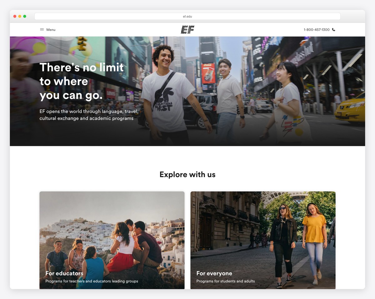 ef education first website example