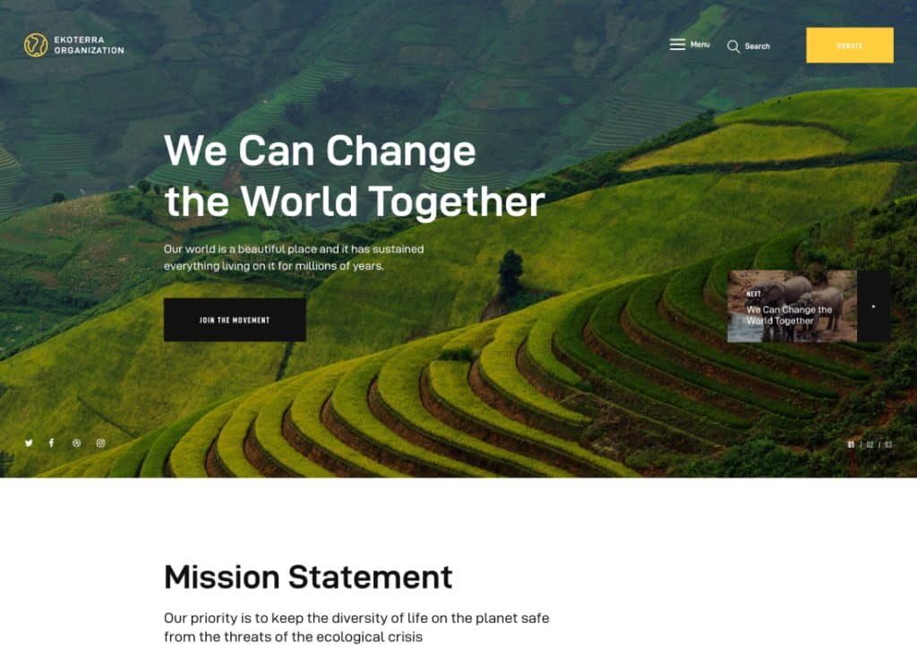 Ekoterra - NonProfit & Ecology Theme
