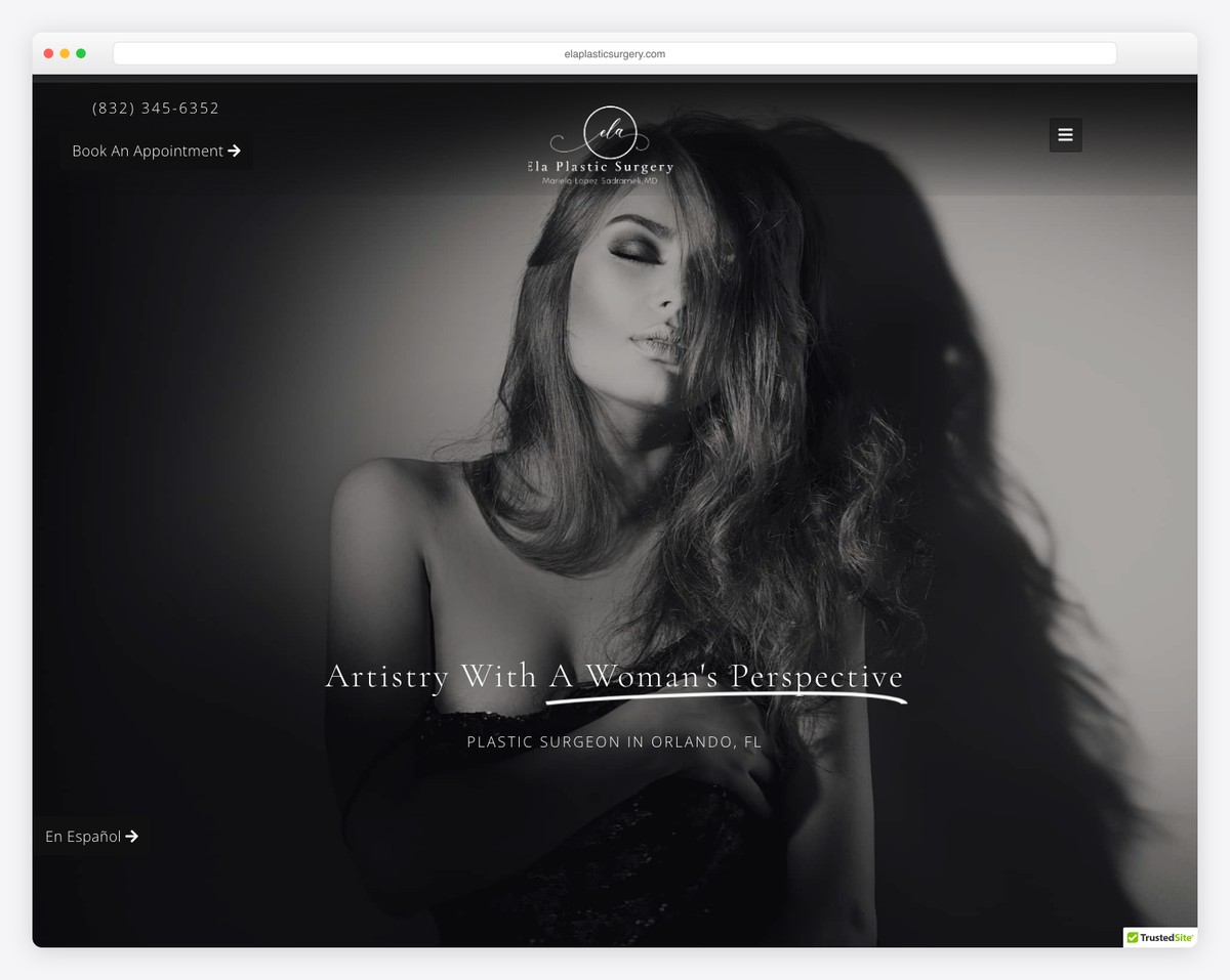 ela plastic surgery website example