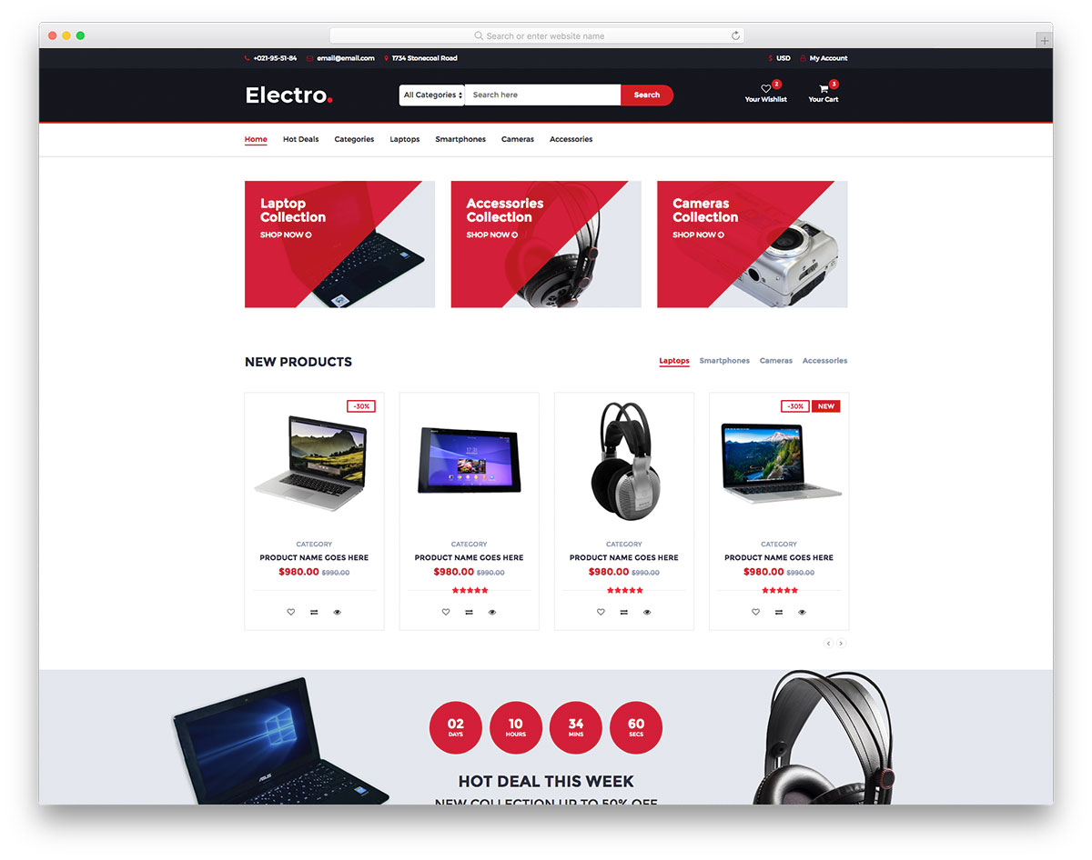 Electro Free Electronics Store Website Template Colorlib