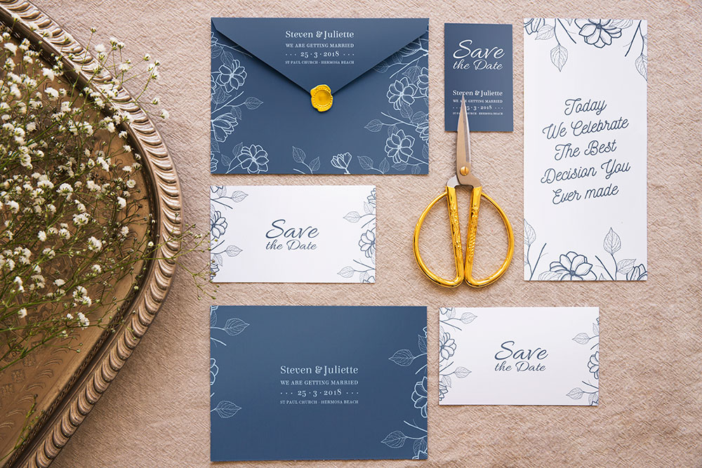 elegant wedding invitation mockup
