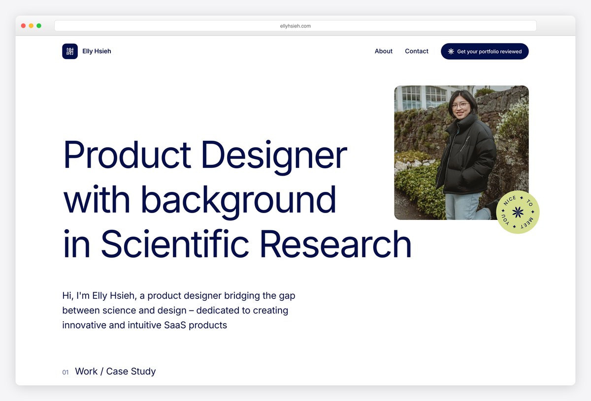 Elly Hsieh UX portfolio website