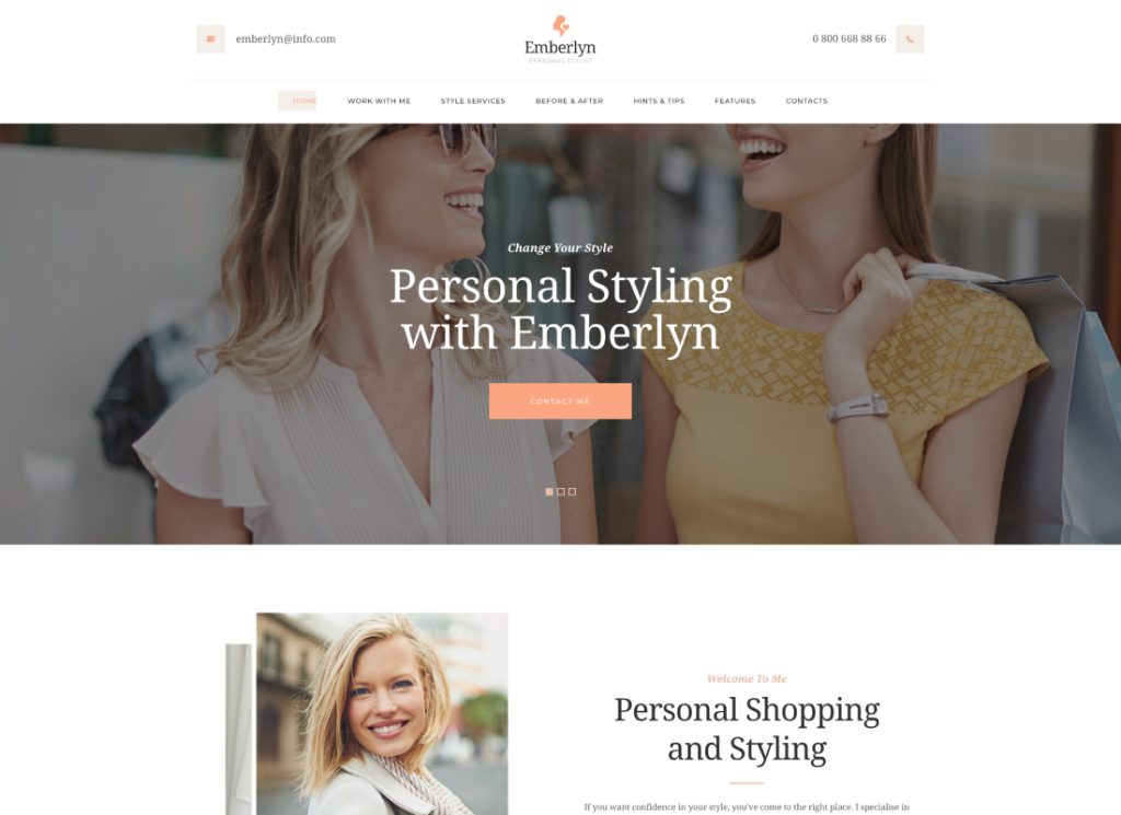 Emberlyn - Personal Stylist & Fashion Clothing WordPress Theme