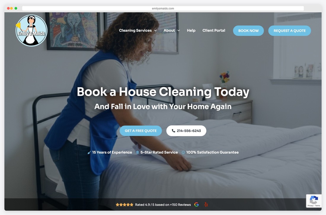 emily's maids website example