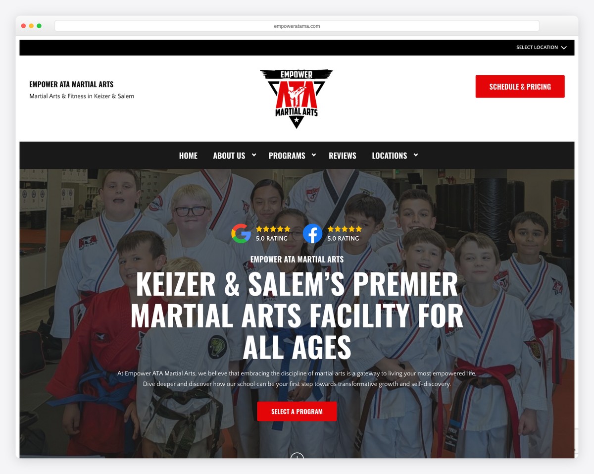 empower ata taekwondo website
