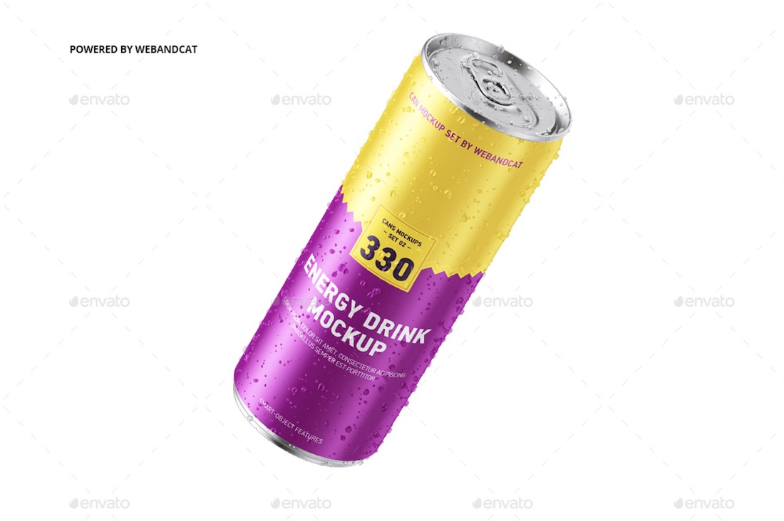 energy drink can mockup