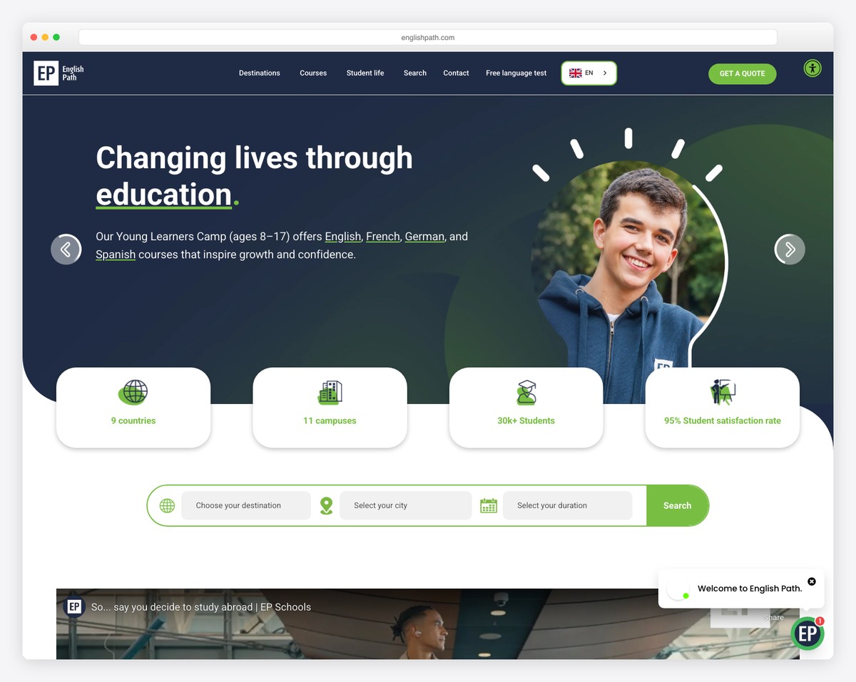 english path website example