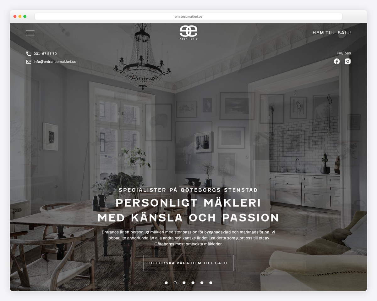 entrance small business website