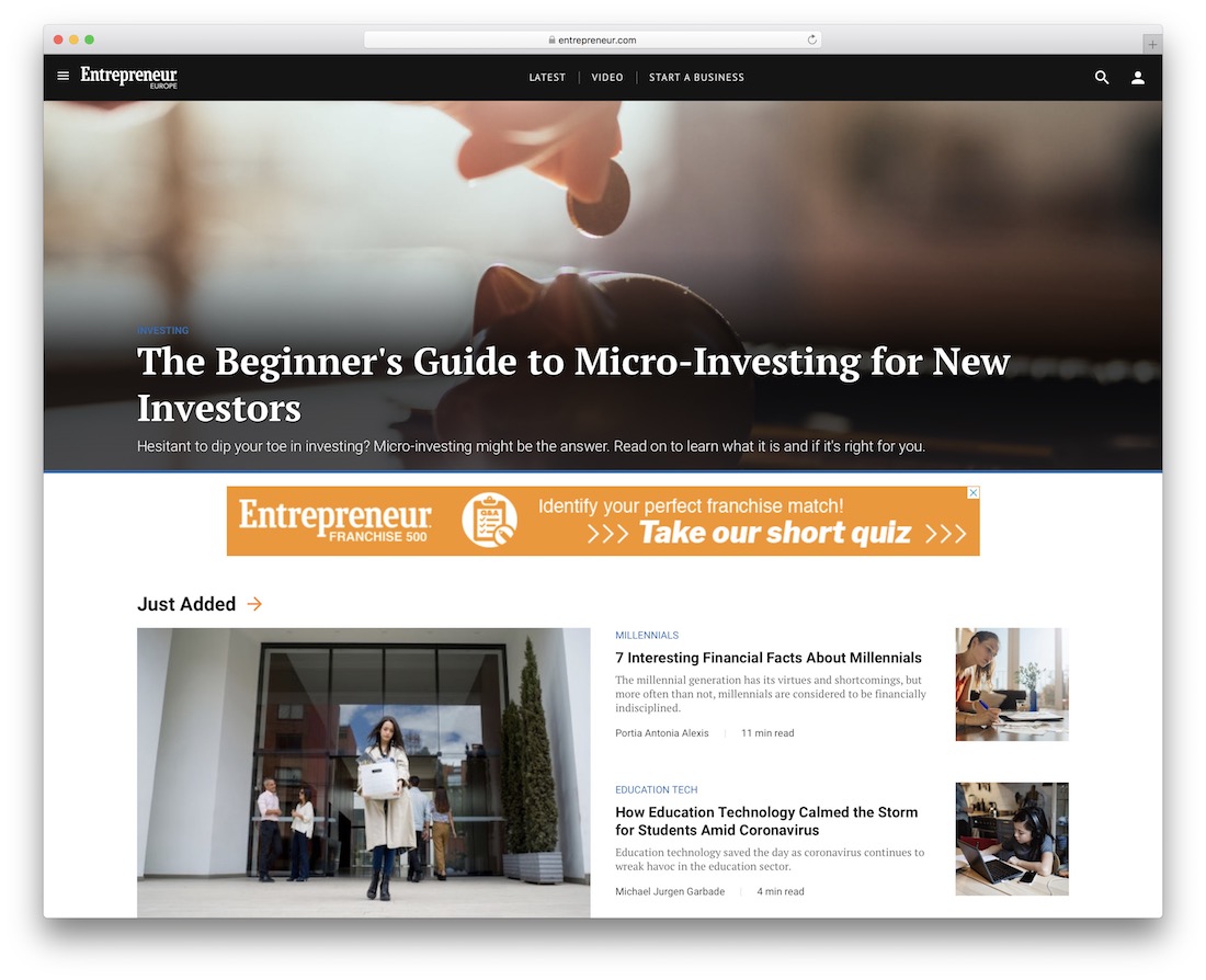entrepreneur startup business newsletter