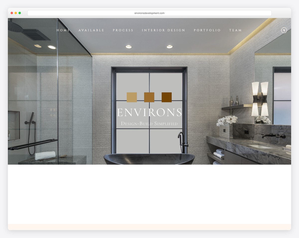 environs development website example