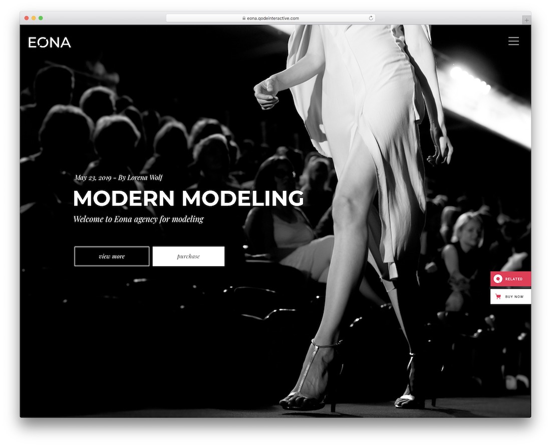 eona model agency wordpress theme
