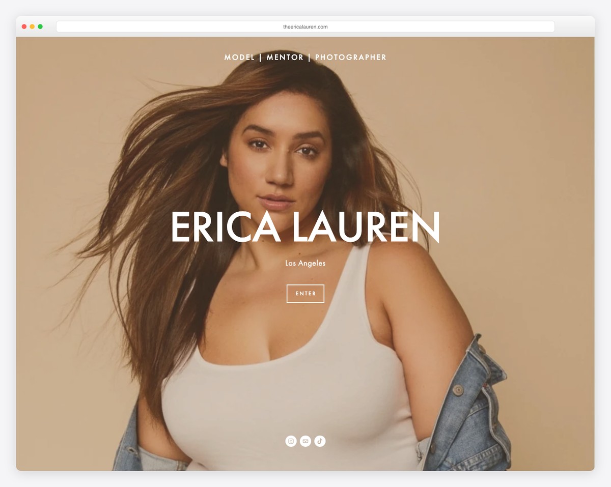 erica lauren personal website example