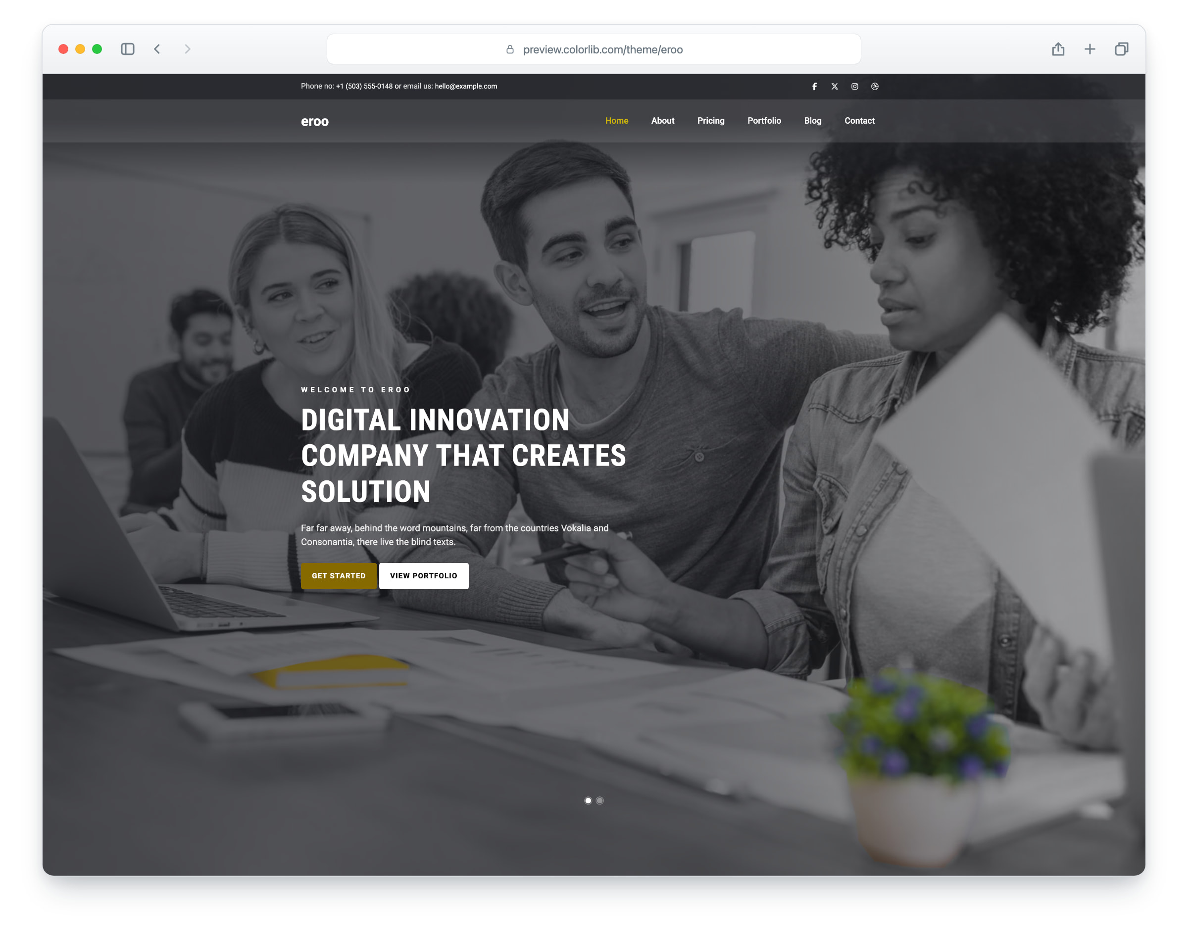 Eroo website template