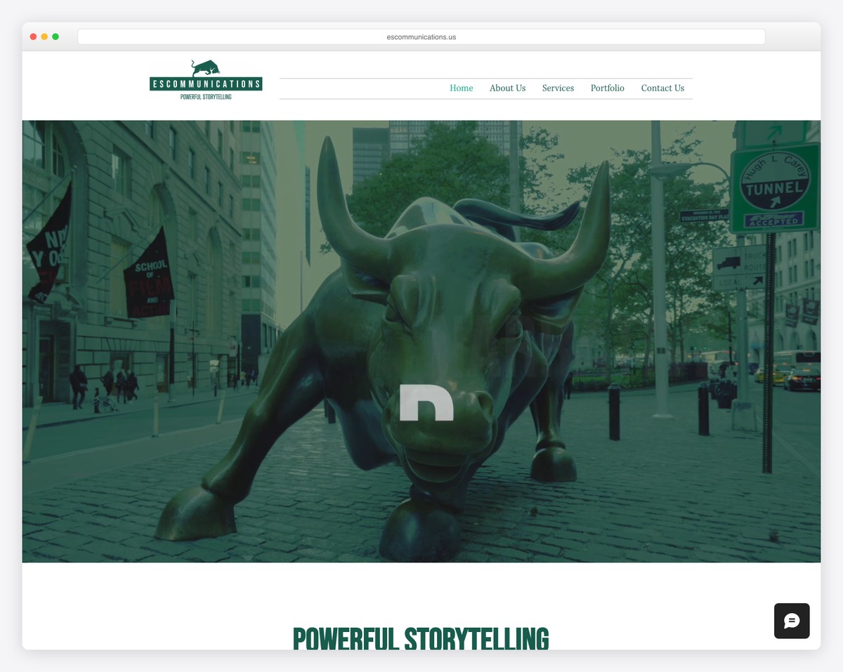 es communications website example