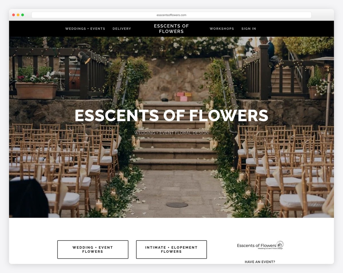 esscents of flowers website example