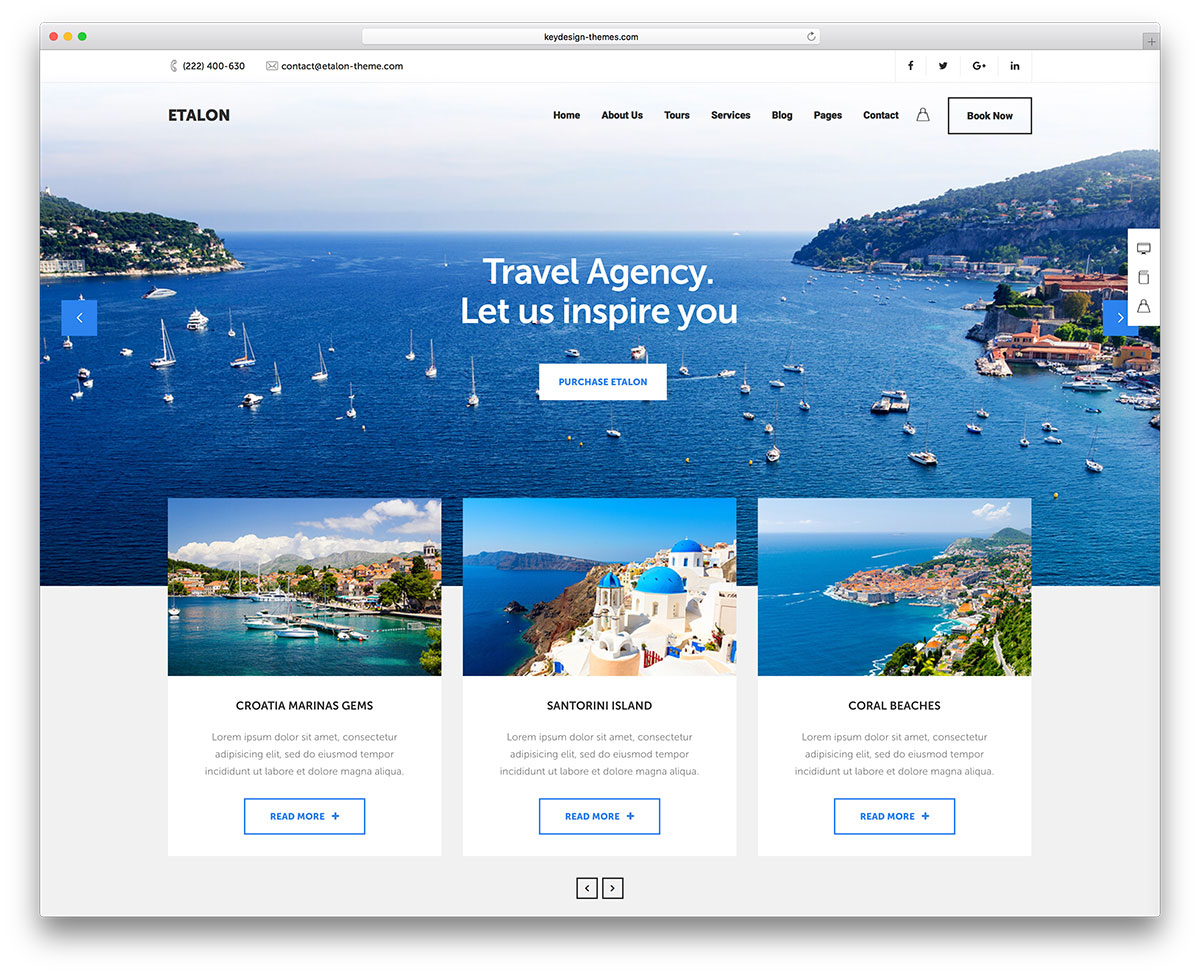 Travel agency wordpress theme