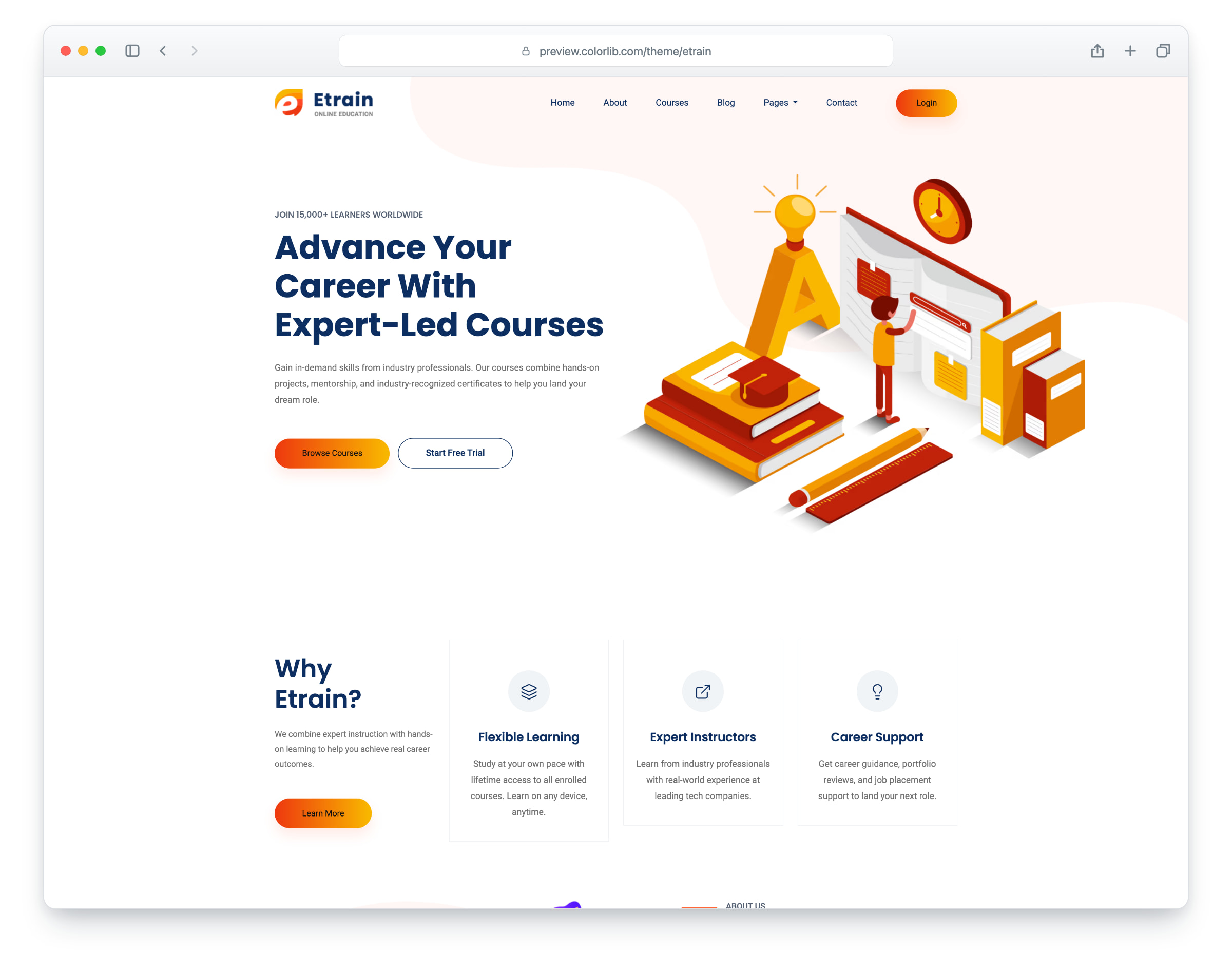 Etrain website template