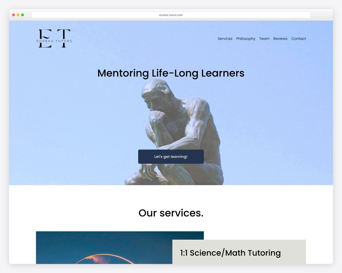 eureka tutors website