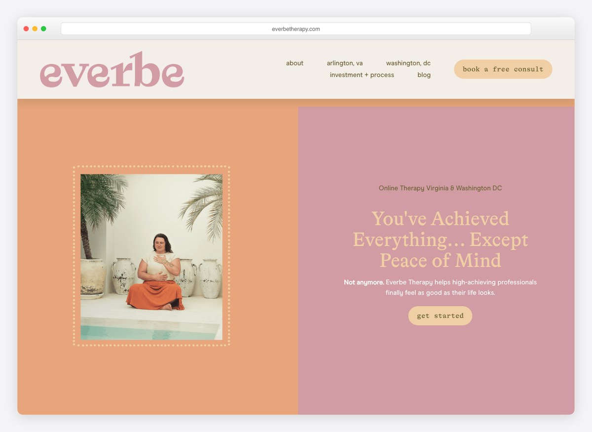 Ever Be Therapy therapist website homepage