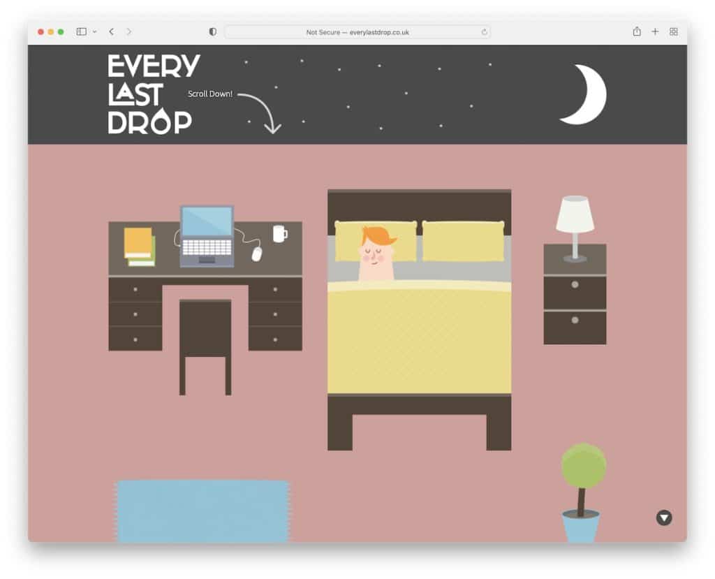 every last drop one page website
