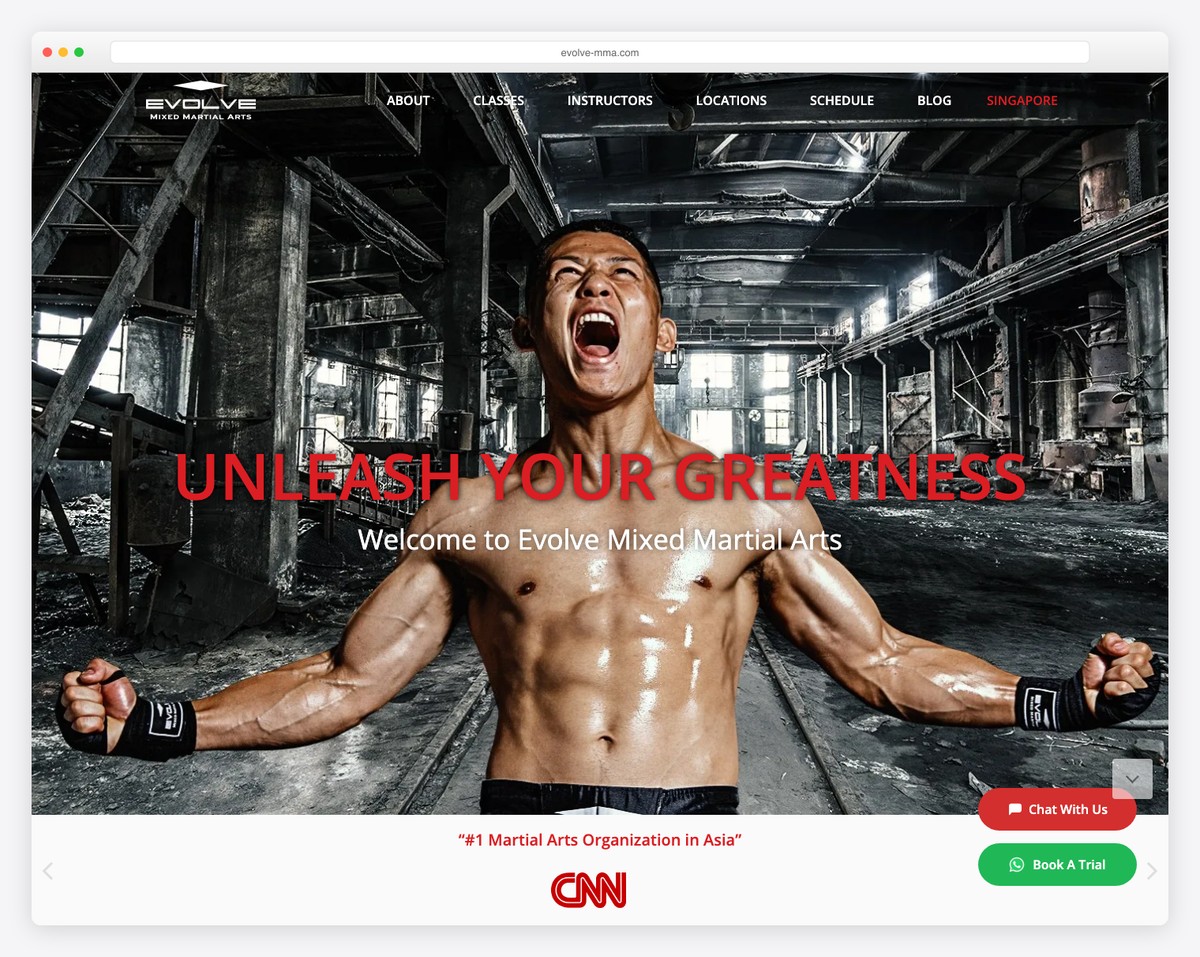 evolve mma singapore website