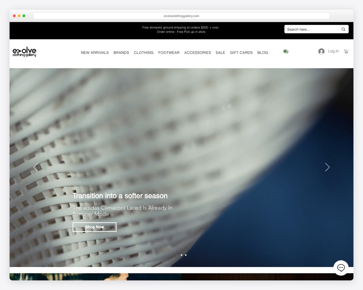 evolve wix store example