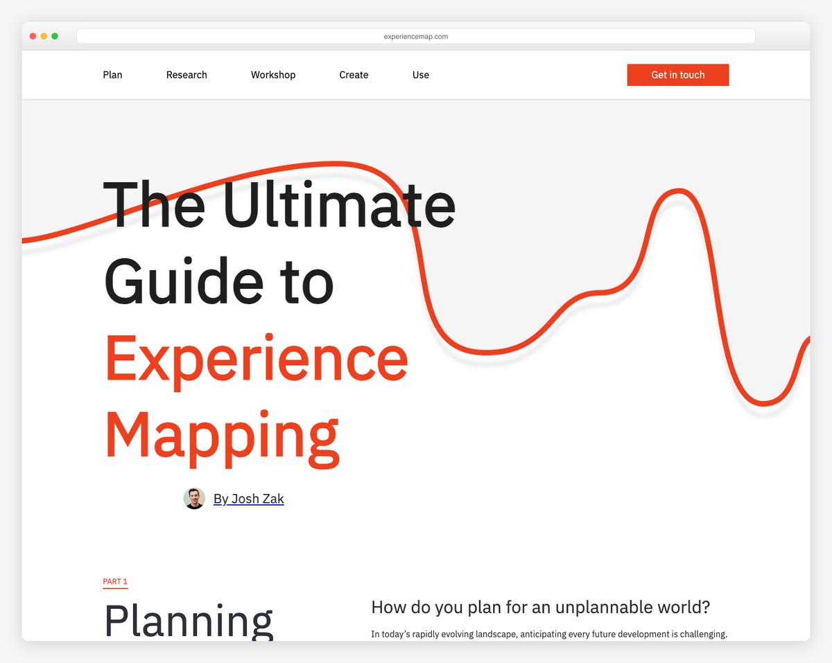 experience map informational website
