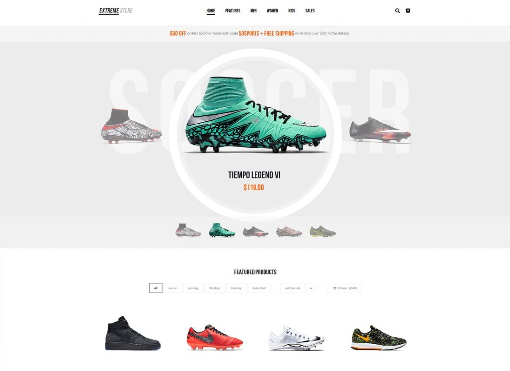 Sneaker and Shoes Store Theme Template for WordPress
