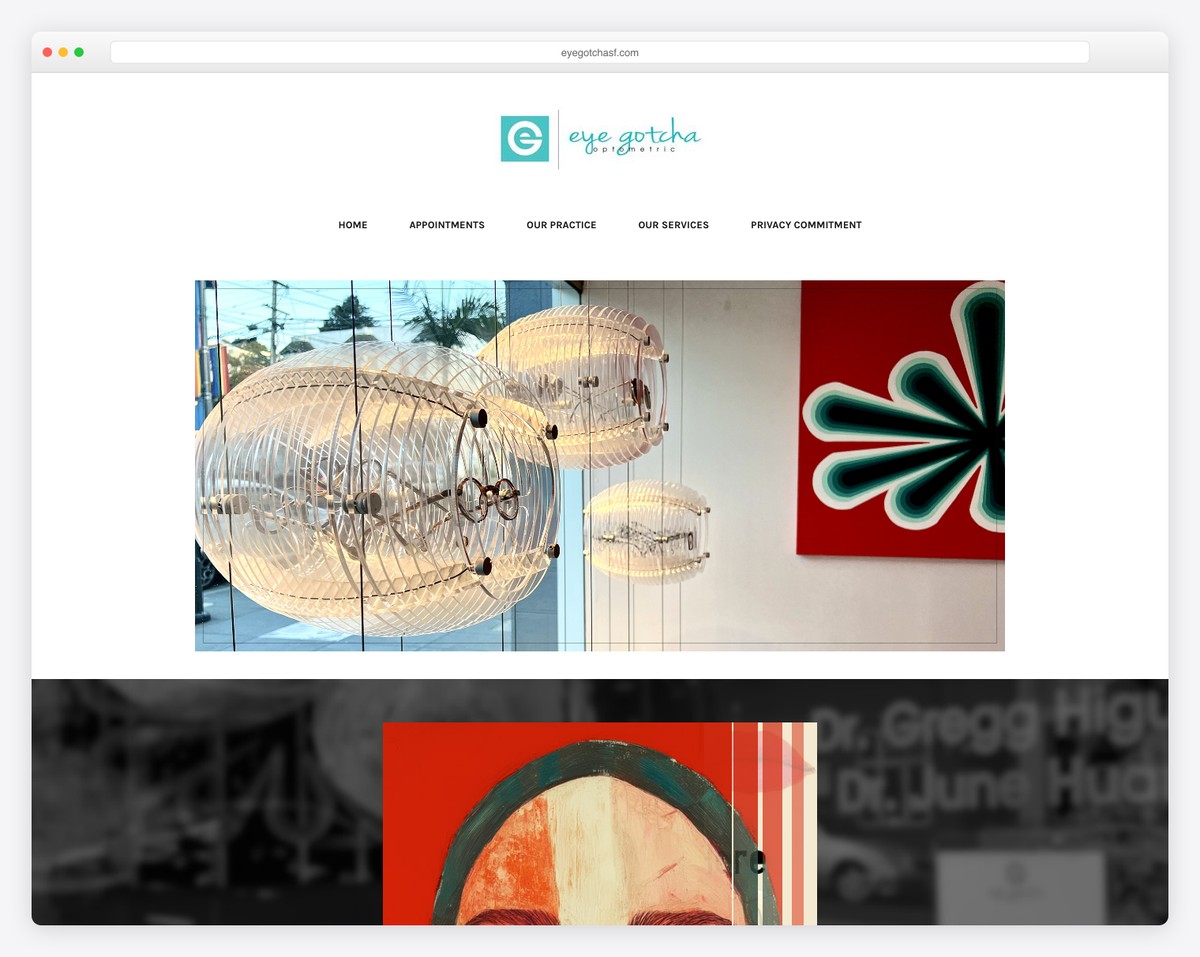 eye gotcha optometric website example