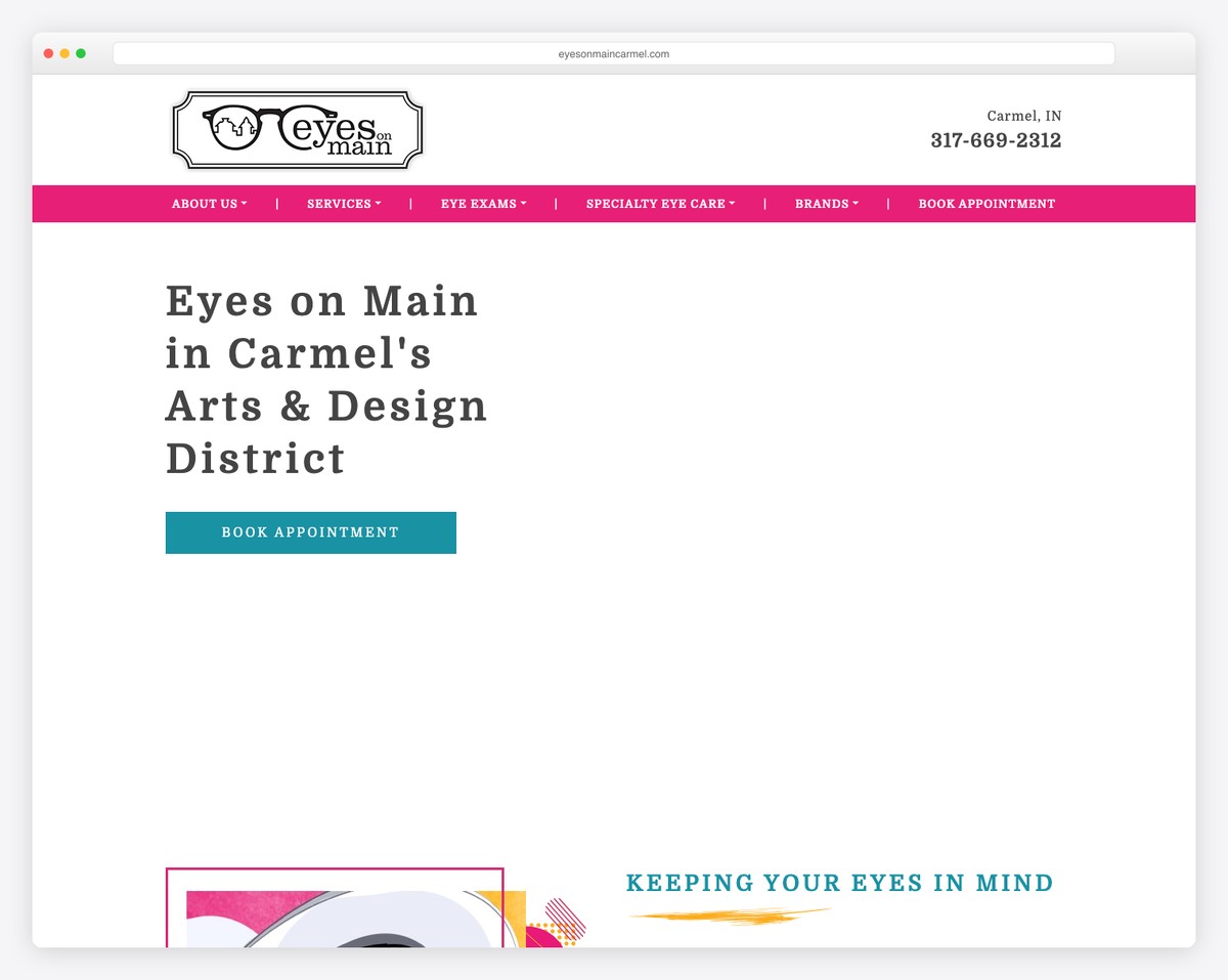 eyes on main website example