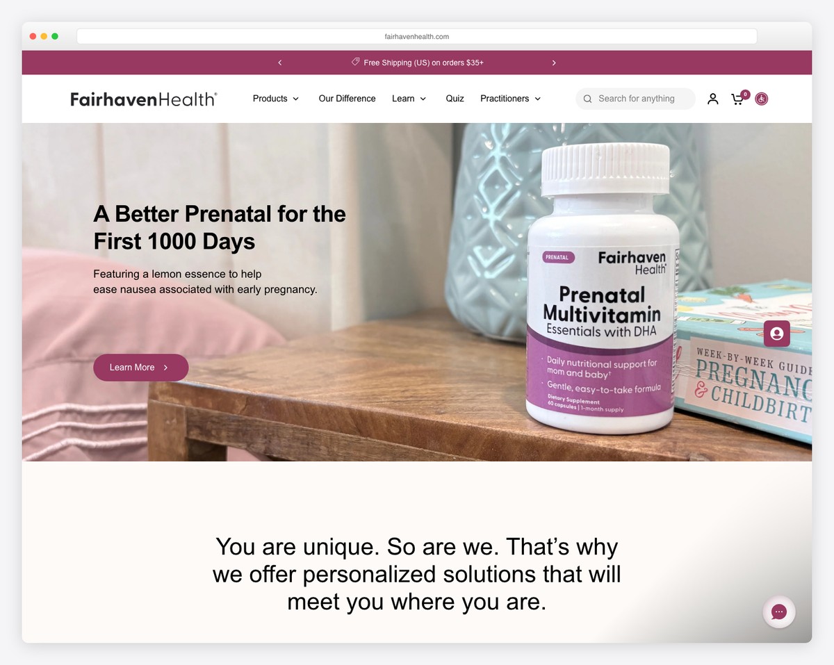 fairhaven health website example