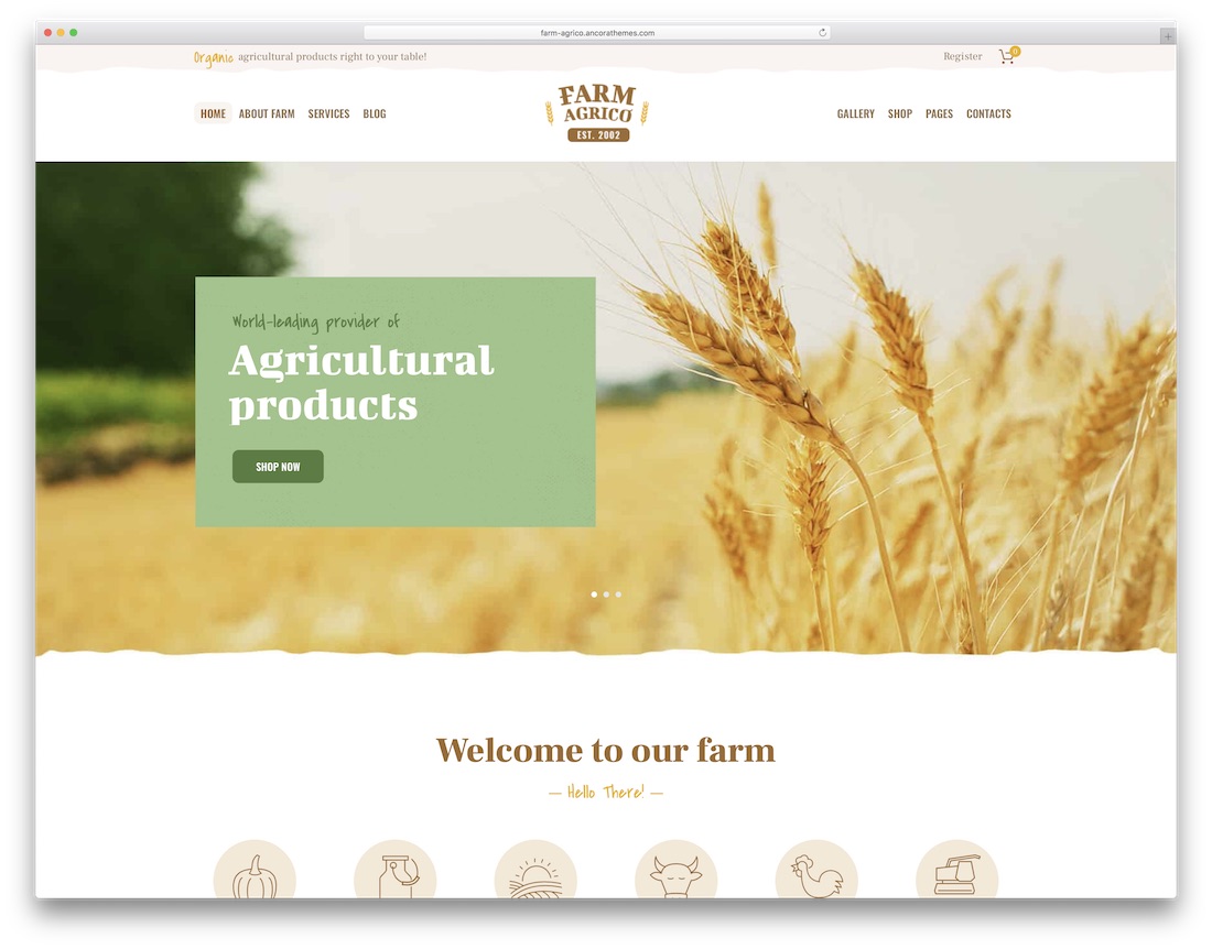 farm agrico farming wordpress theme