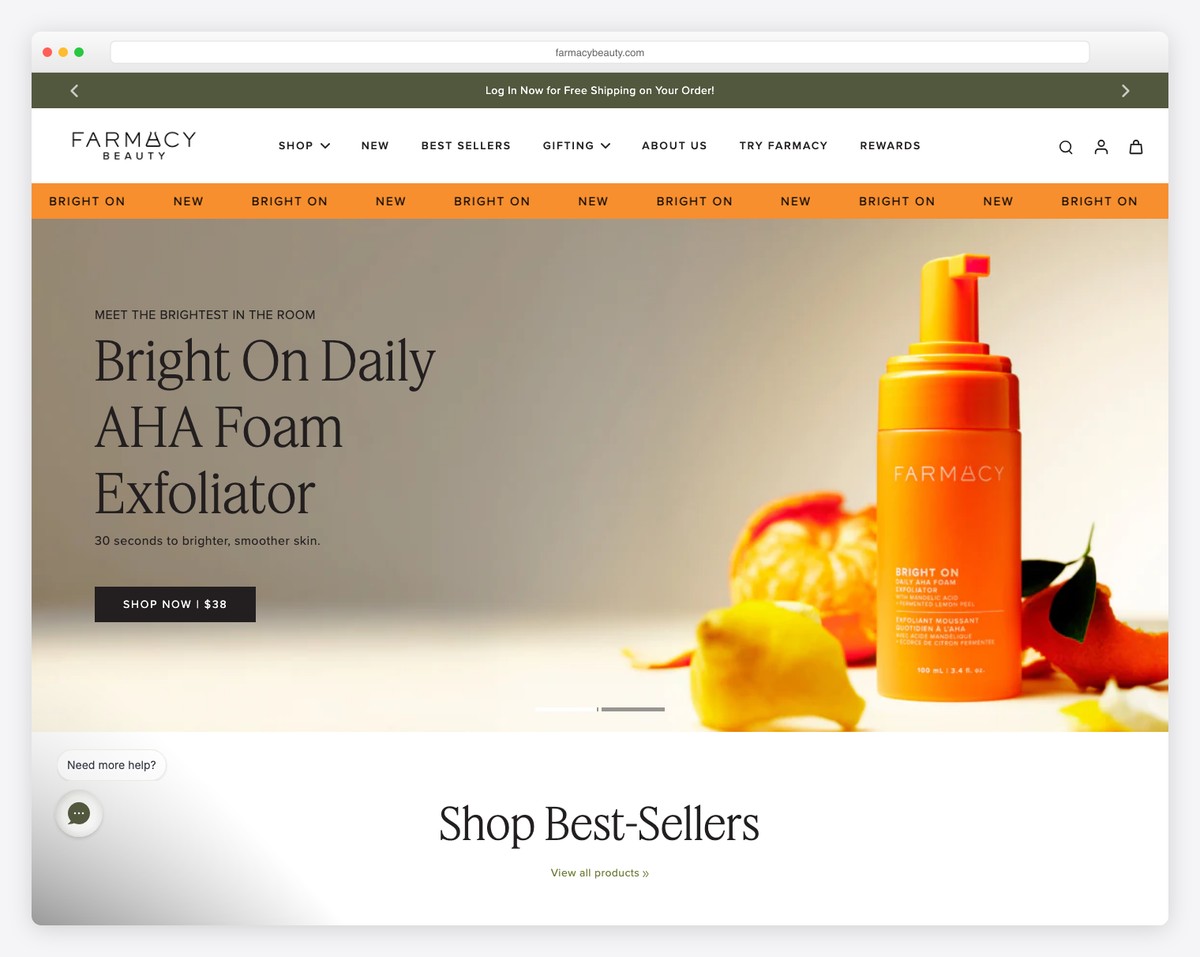 farmacy beauty website example