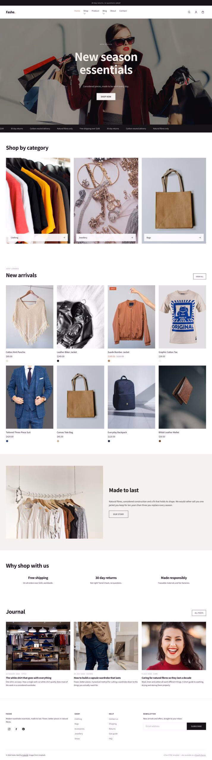 Fashe 2.0 full homepage design