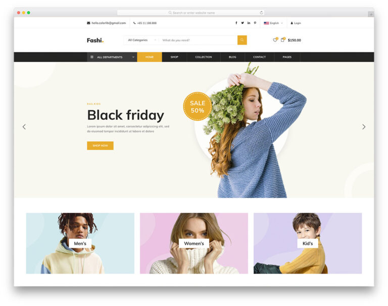 Fashi website template screenshot