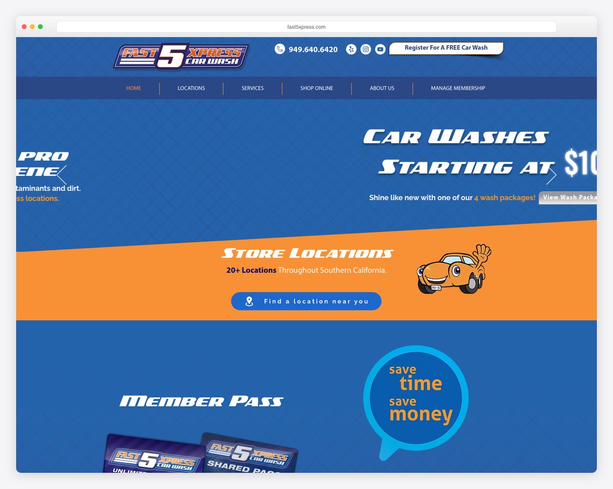 fast5express car wash web design