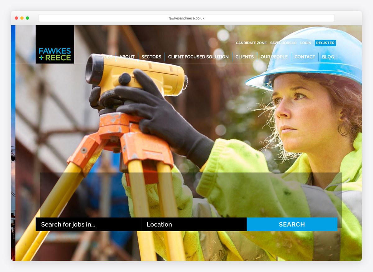 Fawkes & Reece recruitment website homepage