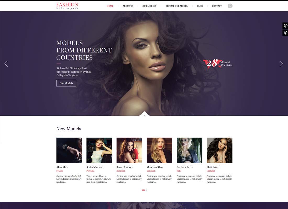 Faxhion - Model Agency WordPress Theme