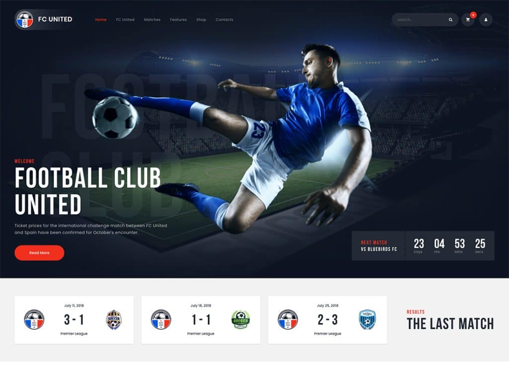 FC United - Football, Soccer & Sports WordPress Theme
