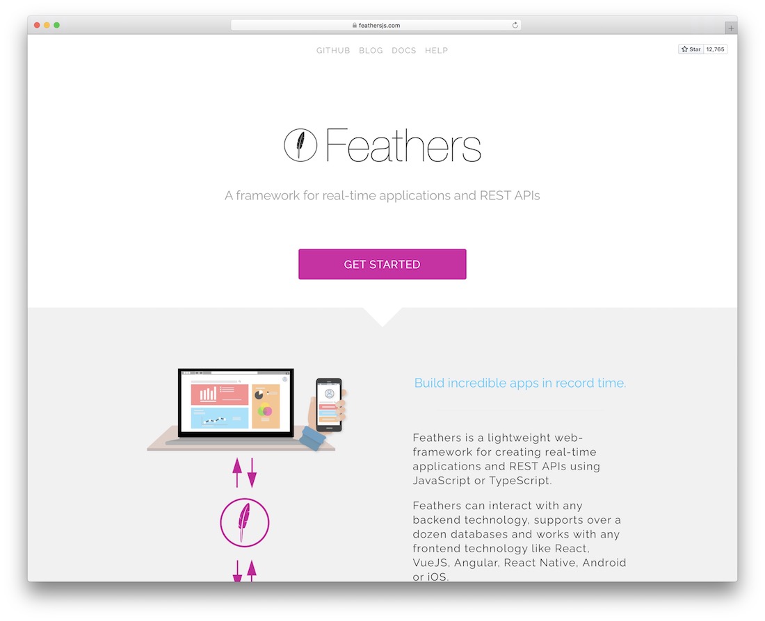 feathersjs node js framework