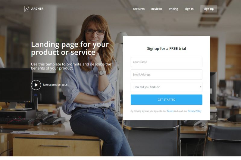 landing page for conversion