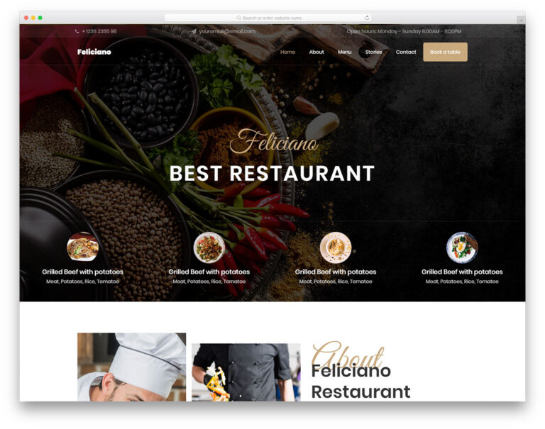 Feliciano website template screenshot
