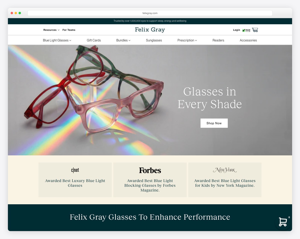 felix gray website example